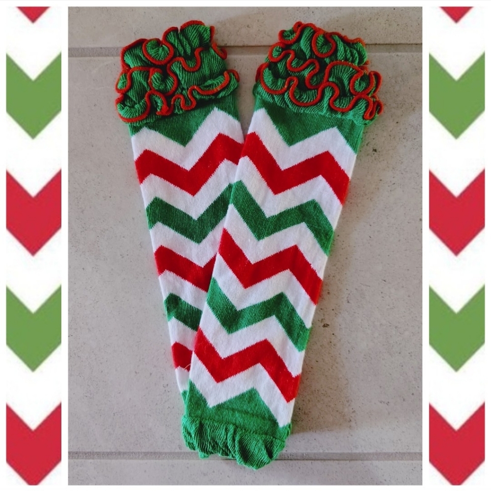 NEW Christmas Chevron Leg Warmers